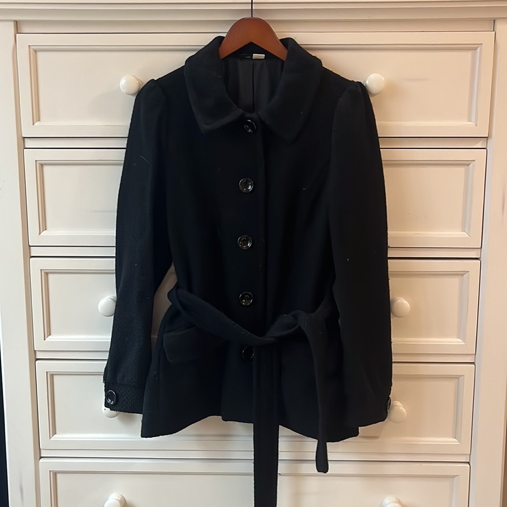 Textured wool belted peacoat from H&M